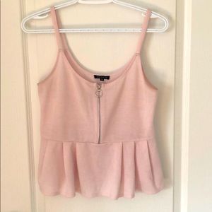 Dynamite pink peplum crop top